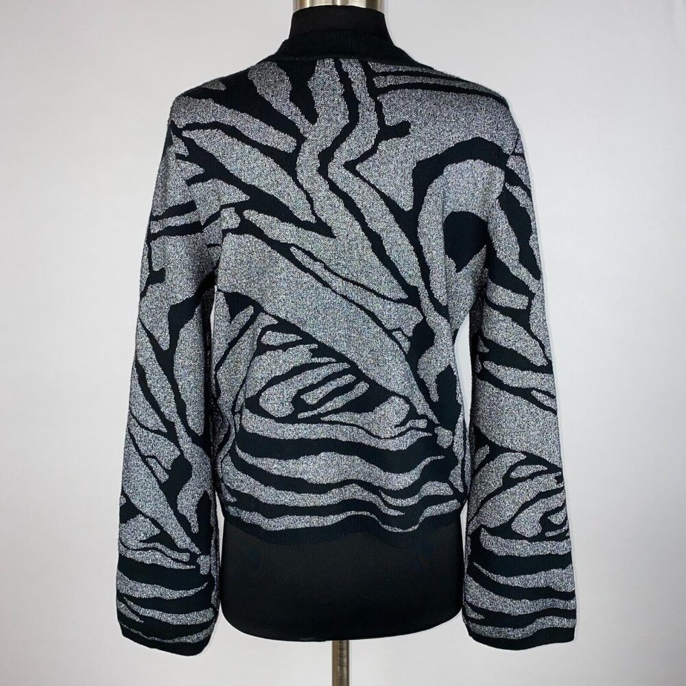 H&M Sweater Top Womens M Metallic Sparkle Holiday Christmas New Years Party - Picture 7 of 12